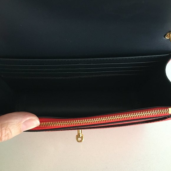 Mulberry Red Crossbody Bag with Gold Chain - Picture 9 of 14